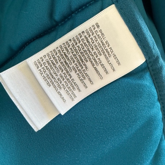 The North Face Women's Quilted Vest Medium Blue Zip And‎ Button Mock Neck Puffer - Picture 9 of 11